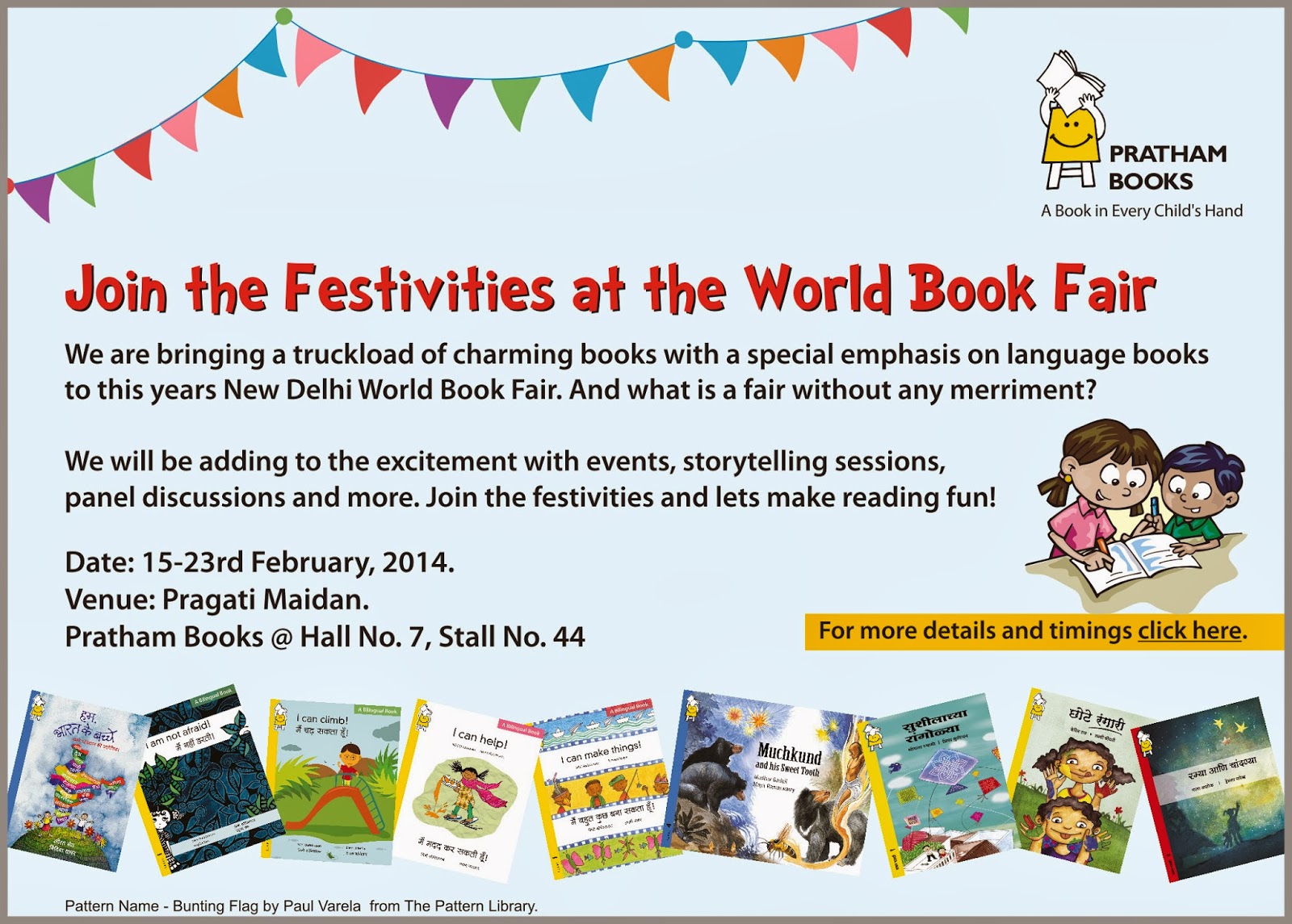 Meet us at the New Delhi World Book Fair Pratham Books